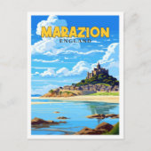 Marazion Engeland vintage reisillustratie Briefkaart (Voorkant)