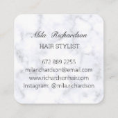 Marbel elegant modern vierkant visitekaartje (Achterkant)