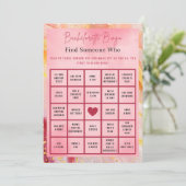 Marbel Gold Glitter Bachelorette Bingo Party Game Kaart (Staand voorkant)