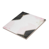 Marbel-goud- zwart-Roos Goud Tegeltje (Zijkant)