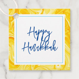 Marbelized Verfkunst HAPPY HANUKKAH Vakantie Bedankjes Labels
