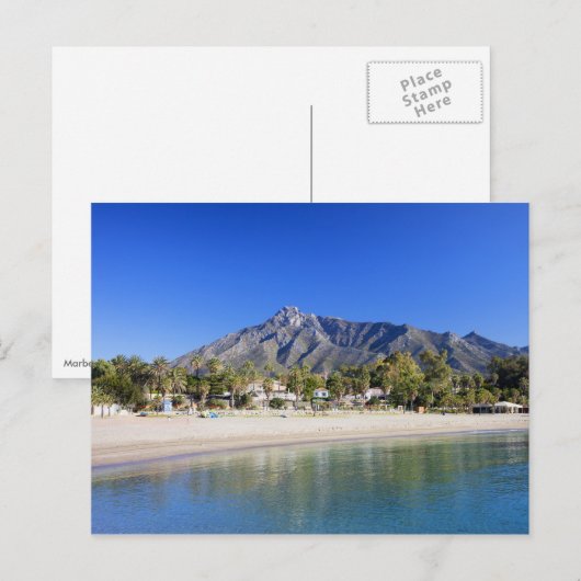 Marbella Beach op Costa del Sol in Spanje Briefkaart (Voorkant / Achterkant)