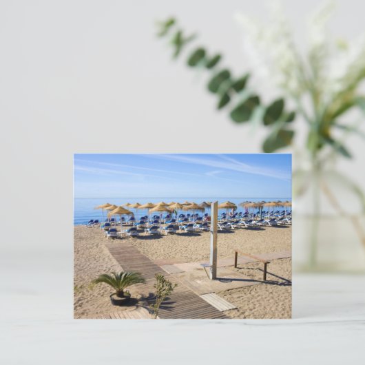 Marbella Beach op Costa del Sol in Spanje Briefkaart (Staand voorkant)
