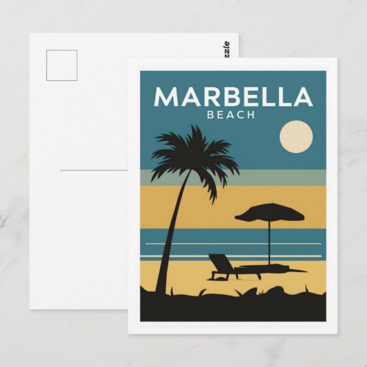 Marbella Beach Spanje Briefkaart (Voorkant / Achterkant)