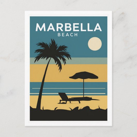 Marbella Beach Spanje Briefkaart (Voorkant)