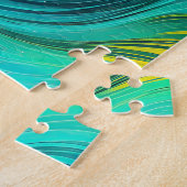 “Marbella” Blauw Gele Krullen Golven Legpuzzel (Zijkant)