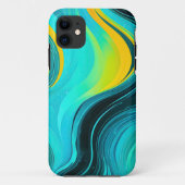 "Marbella" Blauw Gele wervelingen Golven Case-Mate iPhone Case (Achterkant)