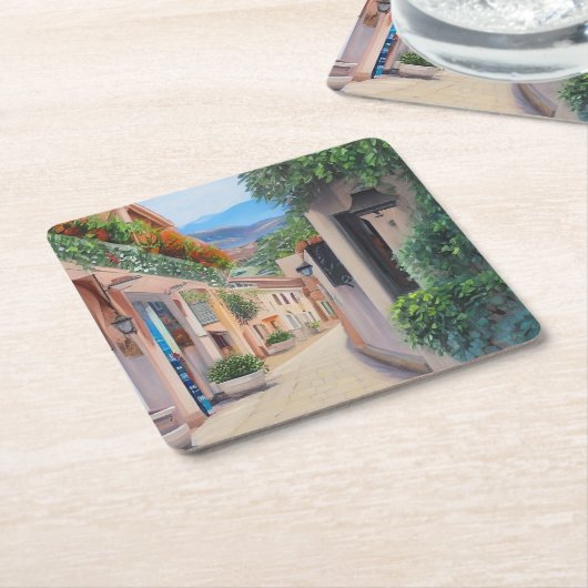 Marbella Old Town Kartonnen Onderzetters (Schuin)