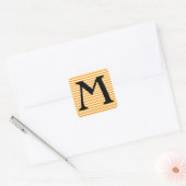 Marbella Oranje Wave Chevron Vierkante Sticker (Envelop)
