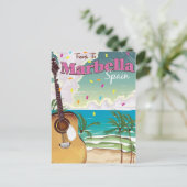 Marbella Spaanse vintage vakantieposter Briefkaart (Staand voorkant)