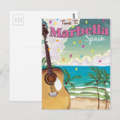 Marbella Spaanse vintage vakantieposter Briefkaart (Voorkant / Achterkant)