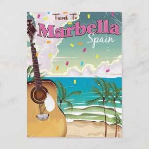 Marbella Spaanse vintage vakantieposter Briefkaart