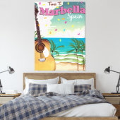 Marbella Spaanse vintage vakantieposter Canvas Afdruk (Insitu (Slaapkamer))