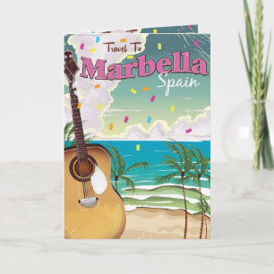 Marbella Spaanse vintage vakantieposter Feestdagen Kaart