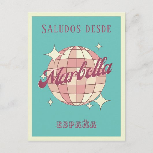 Marbella Spanje España Retro Briefkaart (Voorkant)
