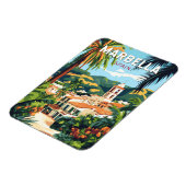 Marbella Spanje Illustratie Reizen Art Vintage Magneet (Linkerzijde)
