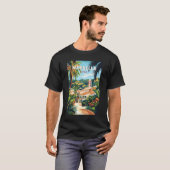 Marbella Spanje Illustratie Reizen Art Vintage T-shirt (Voorkant volledig)