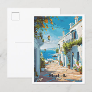 Marbella Spanje Kunst Vintage Reizen Briefkaart