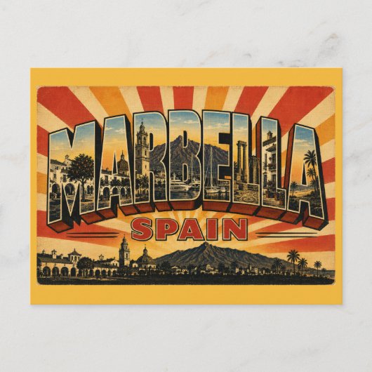 Marbella Spanje Oranjeboomplein Briefkaart (Voorkant)