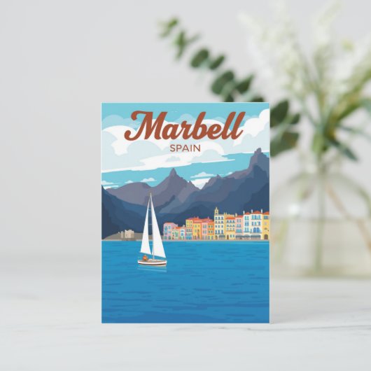 Marbella Spanje Reisposter Briefkaart (Staand voorkant)
