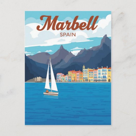 Marbella Spanje Reisposter Briefkaart (Voorkant)