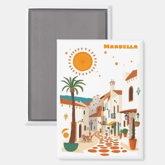 Marbella Spanje vakantie Mediterraan souvenir Magneet (Voorkant / Achterkant)