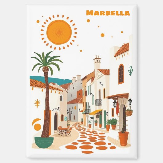 Marbella Spanje vakantie Mediterraan souvenir Magneet (Voorkant)