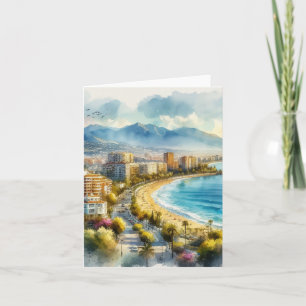 Marbella Spanje Waterverf Kaart