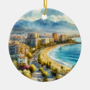 Marbella Spanje Waterverf Keramisch Ornament