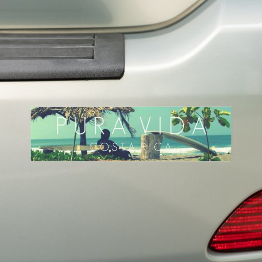 Marbella Surfer Pura Vida Costa Rica Bumper Bumpersticker (Op auto)
