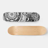 Marbke circle skateboard with bohemian style (Horizontaal)