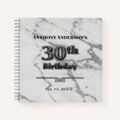 Marble 30th Birthday Party Guest Book Notitieboek (Voorkant)