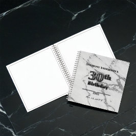 Marble 30th Birthday Party Guest Book Notitieboek