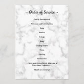 Marble 3 Foto Order of Service Memorial Funeral Programmakaart (Achterkant)