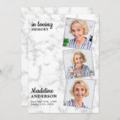 Marble 3 Foto Order of Service Memorial Funeral Programmakaart (Voorkant / Achterkant)