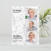 Marble 3 Foto Order of Service Memorial Funeral Programmakaart (Staand voorkant)