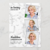 Marble 3 Foto Order of Service Memorial Funeral Programmakaart (Voorkant)
