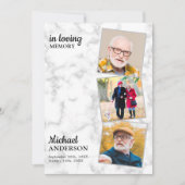 Marble 3 Foto's Memorial Celebration of Life Kaart (Voorkant)