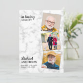 Marble 3 Foto's Memorial Celebration of Life Kaart (Staand voorkant)