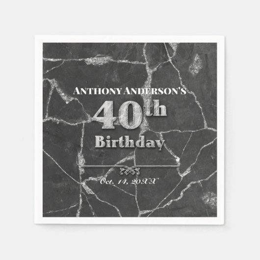 Marble 40ste verjaardag servet (Voorkant)