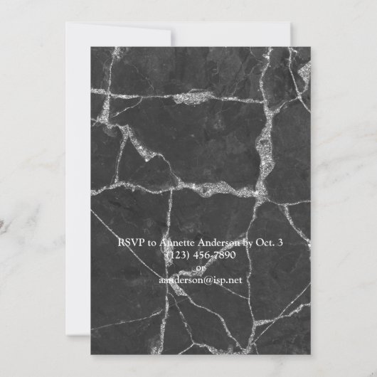 Marble 40th Birthday Party Invitation Kaart (Achterkant)