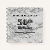 Marble 50th Birthday Party Guest Book Notitieboek (Voorkant)