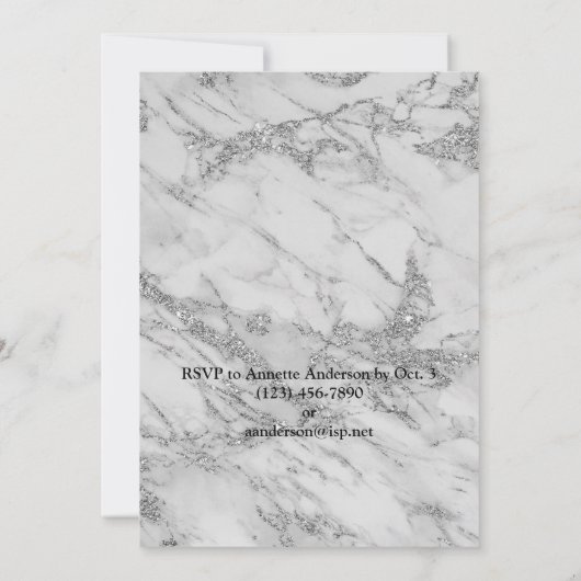 Marble 50th Birthday Party Invitation Kaart (Achterkant)