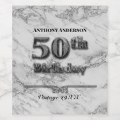 Marble 50th Birthday  Wijn Etiket (Enkel label)