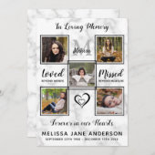 Marble 5 Photo Memorial Order of Service Funeral Programmakaart (Voorkant / Achterkant)