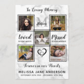 Marble 5 Photo Memorial Order of Service Funeral Programmakaart (Voorkant)