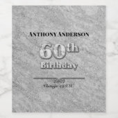 Marble 60th Birthday  Wijn Etiket (Enkel label)