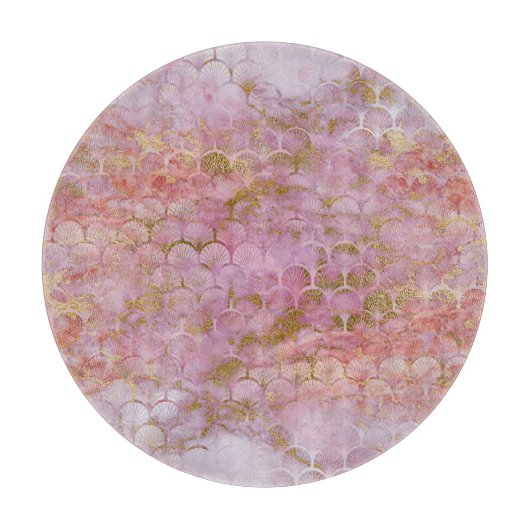 MARBLE ABSTRACT ART DECO TRAY PINK CUTTING BOARD SNIJPLANK (Voorkant)