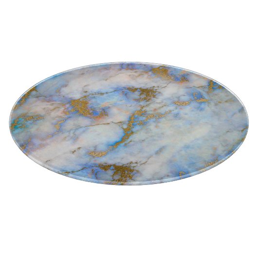 MARBLE ABSTRACT BLUE SKY METALLIC CUTPLARD SNIJPLANK (Hoek)