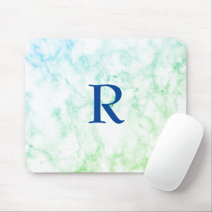 Marble Abstract Blue White Monogram Ombre Muismat